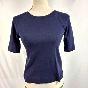 Ann Taylor Blue Knit Short Sleeve Sweater